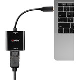 Lindy 43269 adattatore grafico USB 3840 x 2160 Pixel Nero, Convertitore Nero, USB tipo-C, Uscite Displayport, 3840 x 2160 Pixel