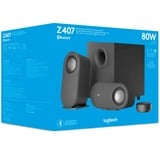 Logitech Z407 40 W Grafite 2.1 canali, Altoparlante PC Nero, 2.1 canali, 40 W, Universale, Grafite, 80 W, Wireless