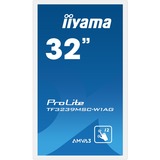 iiyama ProLite TF3239MSC-W1AG Monitor PC 80 cm (31.5") 1920 x 1080 Pixel Full HD LED Touch screen Multi utente Bianco bianco, 80 cm (31.5"), 1920 x 1080 Pixel, Full HD, LED, 8 ms, Bianco