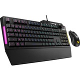 ASUS TUF Gaming Combo K1 & M3 tastiera Mouse incluso USB Nero, Set desktop Nero, Full-size (100%), USB, Interruttore a chiave a membrana, LED RGB, Nero, Mouse incluso