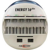 Ansmann Energy 16+ Carica batterie, Caricabatterie 9v, Stilo AA, Mini Stilo AAA, C, D