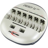 Ansmann Energy 16+ Carica batterie, Caricabatterie 9v, Stilo AA, Mini Stilo AAA, C, D