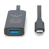Digitus Cavo di prolunga USB 3.2 Gen 1 attivo, connettore USB-C > presa USB-A Nero