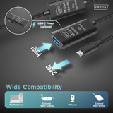 Digitus Cavo di prolunga USB 3.2 Gen 1 attivo, connettore USB-C > presa USB-A Nero