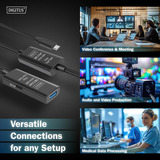 Digitus Cavo di prolunga USB 3.2 Gen 1 attivo, connettore USB-C > presa USB-A Nero