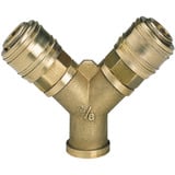 EINHELL Distribuzione aria compressa, 2x raccordo rapido > R 3/8" IG, Distributore 