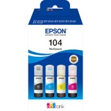 Epson 104 EcoTank 4-colour Multipack Nero, Ciano, Magenta, Giallo, Epson, EcoTank ET-2715 EcoTank ET-2714 EcoTank ET-2712 EcoTank ET-2711 EcoTank ET-2710 Unlimited EcoTank..., 65 ml, 65 ml, Ad inchiostro