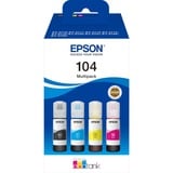 Epson 104 EcoTank Multipack flaconi 4 colori (BK/C/M/Y), Inchiostro Originale, Nero, Ciano, Magenta, Giallo, Epson, EcoTank ET-2715 EcoTank ET-2714 EcoTank ET-2712 EcoTank ET-2711 EcoTank ET-2710 Unlimited EcoTank..., 65 ml, 65 ml