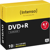 Intenso DVD+R 4.7 GB 16x 4,7 GB 10 pz, Supporti vergini DVD DVD+R, 120 mm, Custodia per CD, 10 pz, 4,7 GB
