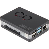 Joy-IT RB-CASEP4+03B per Raspberry Pi 4 B, Housing Nero/trasparente