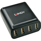 Lindy Extender USB 2.0 Cat.6 a 4 porte, Estensione USB Nero