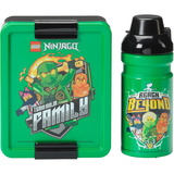 Room Copenhagen Set di lunch box LEGO Ninjago Green, Scatola per il pranzo Nero/Verde