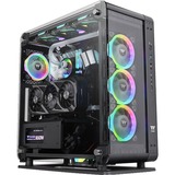 Thermaltake Core P6 Tempered Glass Mid Tower Midi Tower Nero Nero, Midi Tower, PC, Nero, SPCC, Vetro temperato, Giocare, Blu, Verde, Rosso