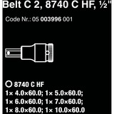 Wera 05003996001 Set di bussole Nero, Set di bussole, 1/2", Metrico, 6 testina/e, 4,5,6,8,10 mm