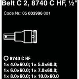 Wera 05003996001 Set di bussole, chiave combinata   Nero, Set di bussole, 1/2", Metrico, 6 testina/e, 4,5,6,8,10 mm