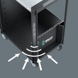 Wera 9705 Tool Rebel Carrello da officina Stainless 1, con equipaggiamento, Carrelli per attrezzi Nero/Argento