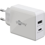 goobay Caricatore rapido doppio USB-C PD 30 watt, Caricabatterie bianco