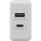 goobay Caricatore rapido doppio USB-C PD 30 watt, Caricabatterie bianco