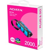 ADATA Externe SSD SC740 2TB Plug&Go blue 1050/1000 MIL.STD USB tipo-C 3.2 Gen 2 (3.1 Gen 2) Nero, Blu, Disco a stato solido Nero/Blu, 2 TB, USB tipo-C, 3.2 Gen 2 (3.1 Gen 2), 1050 MB/s, 10 Gbit/s, Nero, Blu