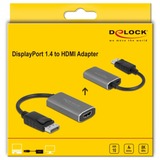 DeLOCK 63118 cavo e adattatore video 0,2 m DisplayPort HDMI tipo A (Standard) Grigio Nero/grigio, 0,2 m, DisplayPort, HDMI tipo A (Standard), Maschio, Femmina, Dritto