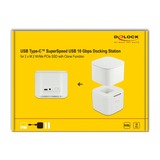 DeLOCK 63331 contenitore di unità di archiviazione Box esterno SSD Bianco M.2, Docking station bianco, Box esterno SSD, M.2, M.2, PCI Express, 10 Gbit/s, Collegamento del dispositivo USB, Bianco