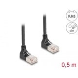 DeLOCK Cavo patch RJ-45 Cat.6a S/FTP, Slim 90° angolato Nero