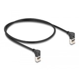 DeLOCK Cavo patch RJ-45 Cat.6a S/FTP, Slim 90° angolato Nero