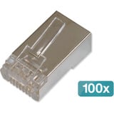 Digitus Connettori modulari CAT.6 per cavi rotondi, schermati, 100 pezzi, Spina 