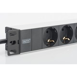Digitus DN-95411 prolunghe e multiple 2 m 3 presa(e) AC Nero Nero/alluminio, 2 m, 3 presa(e) AC, Tipo F, Alluminio, Nero, 250 V