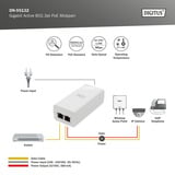 Digitus Gigabit Active 802.3at PoE Midspan, Iniettore PoE bianco
