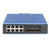 Digitus Gigabit industriale gestito L3 con 8 + 4 porte uplink 10G, Interruttore 