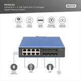 Digitus Gigabit industriale gestito L3 con 8 + 4 porte uplink 10G, Interruttore 
