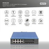 Digitus Gigabit industriale gestito L3 con 8 + 4 porte uplink 10G, Interruttore 