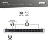 Digitus Multipresa 19" con profilo in alluminio, 9 prese C13, 1U, Ciabatta Nero/alluminio