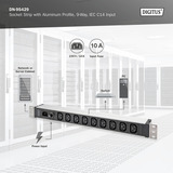 Digitus Multipresa 19" con profilo in alluminio, 9 prese C13, 1U, Ciabatta Nero/alluminio