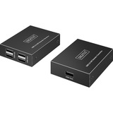 Digitus Set extender USB 2.0 CAT, 480 Mbps, 150 metri, Estensione USB Nero
