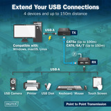 Digitus Set extender USB 2.0 CAT, 480 Mbps, 150 metri, Estensione USB Nero