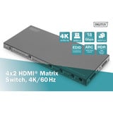 Digitus Switch HDMI 4K, 4x2 grigio