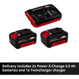 EINHELL RASARRO Tagliaerba a spinta Batteria Nero, Rosso rosso/Nero, Tagliaerba a spinta, 450 m², 38 cm, 2,5 cm, 7,5 cm, 45 L