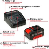 Einhell 4512042 batteria e caricabatteria per utensili elettrici Nero/Rosso, Ioni di Litio, 18 V, Nero, Rosso, 200-260 V, 50/60 Hz, Ioni di Litio