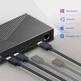 ICY BOX IB-DK2246AC Cablato USB 3.2 Gen 2 (3.1 Gen 2) Type-A Nero, Docking station Nero, Cablato, USB 3.2 Gen 2 (3.1 Gen 2) Type-A, 10,100,1000 Mbit/s, Nero, 3840 x 2160 Pixel, 60 Hz