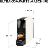 Krups Nespresso Essenza Mini, Macchina a capsula bianco, Macchina per caffè a capsule, 0,6 L, Capsule caffè, 1310 W, Nero, Bianco