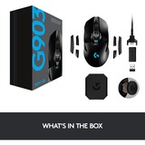 Logitech G903 Lightspeed mouse Ambidestro RF Wireless Ottico 25600 DPI, Mouse da gioco Nero, Ambidestro, Ottico, RF Wireless, 25600 DPI, 1 ms, Nero