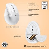 Logitech Lift per Mac, Mouse bianco