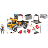 PLAYMOBIL Action Heroes Camion da cantiere con gru, Giochi di costruzione 