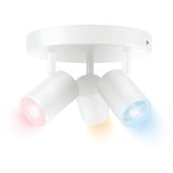 WiZ IMAGEO 3x faretto orientabile Piastra rotonda, Luce LED bianco, Bluetooth, Bianco, LED, Metallo, GU10, 2200 K