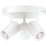WiZ IMAGEO 3x faretto orientabile Piastra rotonda, Luce LED bianco, Bluetooth, Bianco, LED, Metallo, GU10, 2200 K