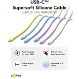 goobay Cavo in silicone USB 2.0 bianco, connettore USB-C > connettore USB-C bianco