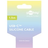 goobay Cavo in silicone USB 2.0 bianco, connettore USB-C > connettore USB-C bianco