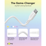 goobay Cavo in silicone USB 2.0 bianco, connettore USB-C > connettore USB-C bianco